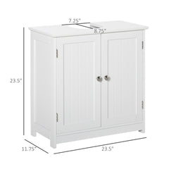 kleankin Bathroom Vanities, Bathroom Sink Cabinets with U-Shape Cut-Out and Adjustable Internal Shelf, White