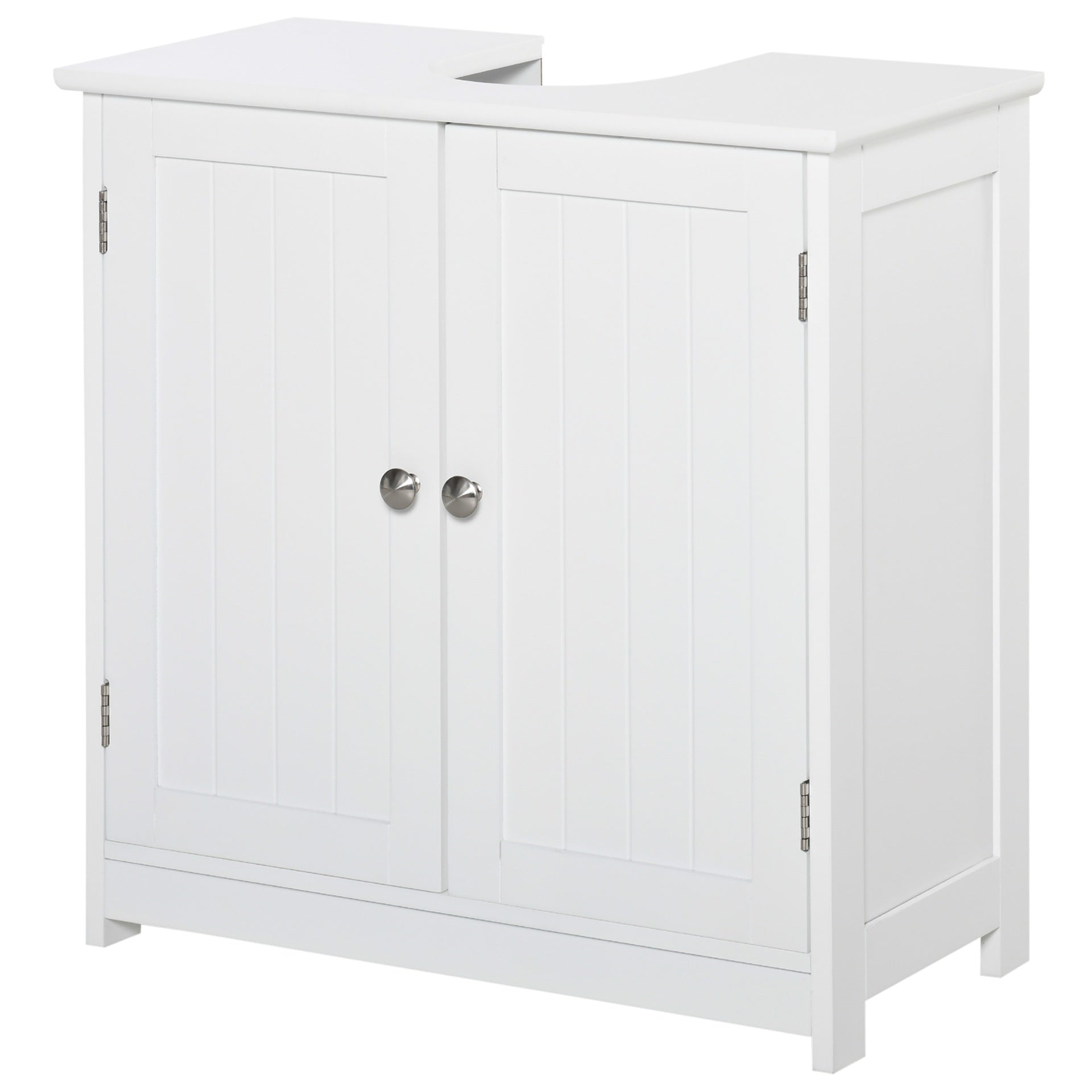 kleankin Bathroom Vanities, Bathroom Sink Cabinets with U-Shape Cut-Out and Adjustable Internal Shelf, White
