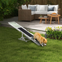PawHut Wooden Dog Agility Seesaw for Training and Exercise, White
