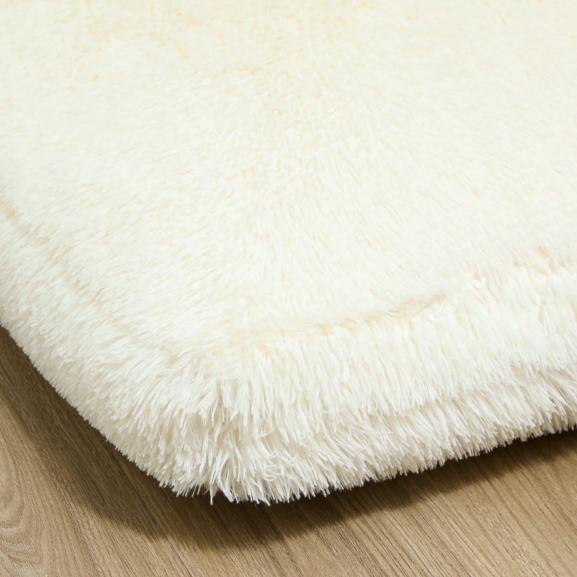 HOMCOM Bean Bag Floor Sofa Bed, Contemporary Plush Wide Folding Floor Mattress, Foam Filling Wall Couch Sleeper, Cream White
