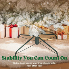 HOMCOM 9 ft Artificial Frosted Christmas Tree with Realistic Branches, Wide Full Spruce, Hinged Xmas Tree, Easy Assembly