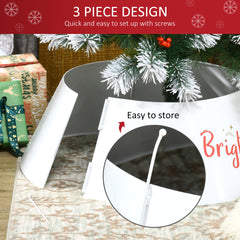 HOMCOM Christmas Tree Collar, Steel Tree Ring Skirt, Home Xmas Decoration for Christmas Tree, 26" x 26" x 11", Cream White