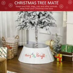 HOMCOM Christmas Tree Collar, Steel Tree Ring Skirt, Home Xmas Decoration for Christmas Tree, 26" x 26" x 11", Cream White