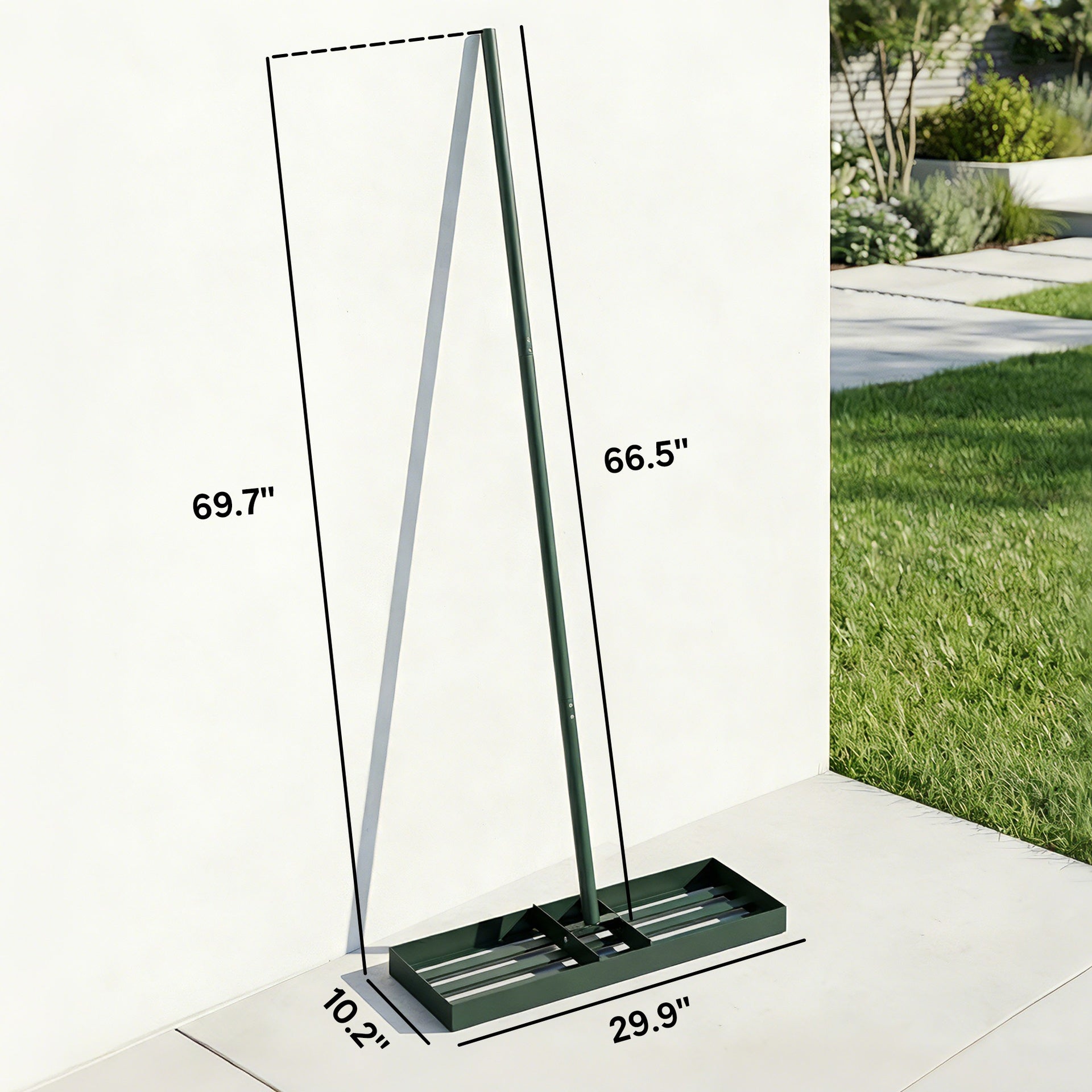 Outsunny Lawn Leveling Rake, 30" x 10" Heavy Duty Yard Leveling Rake with 66.5" Handle for Backyard, Golf Course