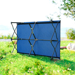 Outsunny 2 Person Folding Camping Cot for Adults, 50" Extra Wide Outdoor Portable Sleeping Cot with Carry Bag, Elevated Camping Bed, Beach Hiking, Blue