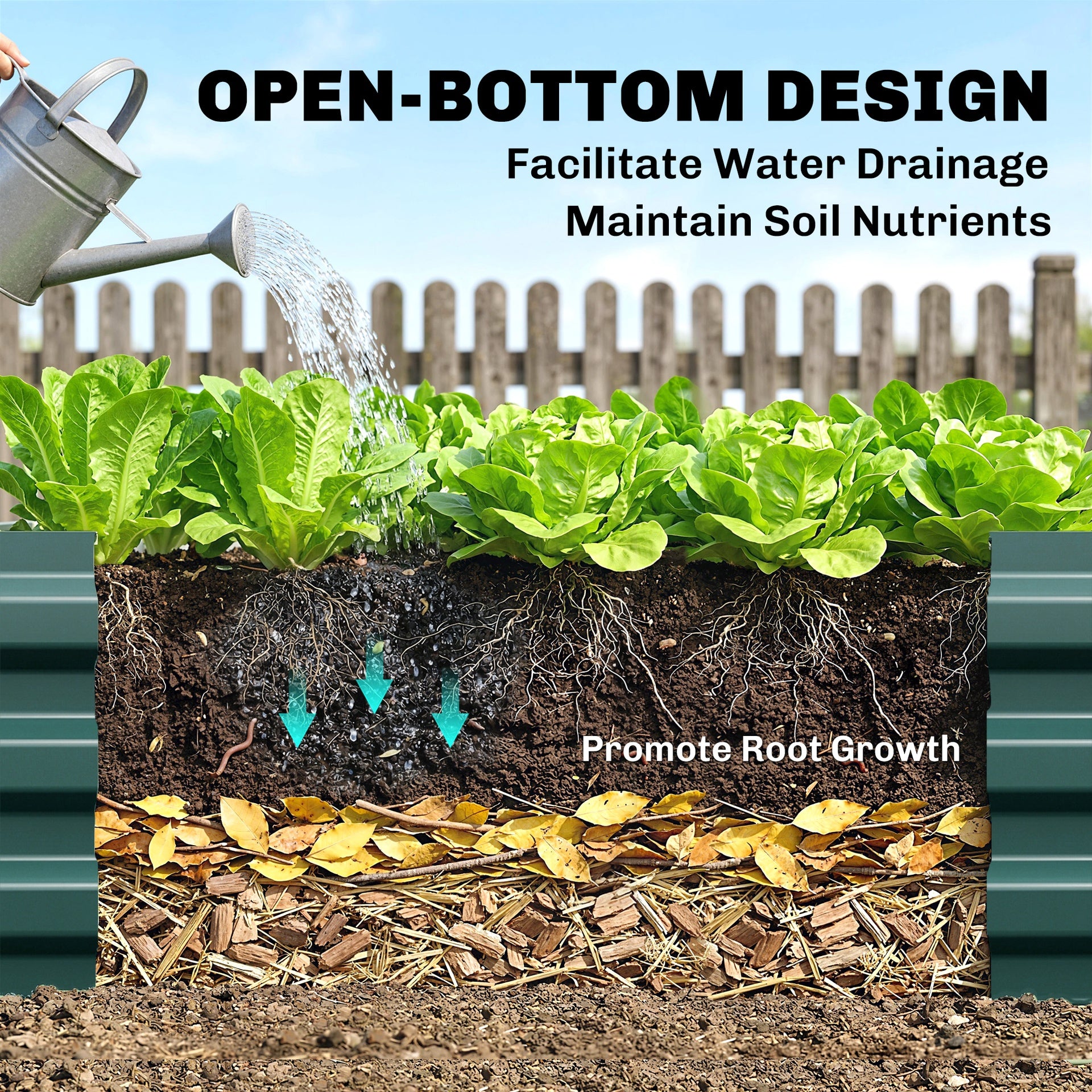 Outsunny 95" x 36" x 12" Galvanized Raised Garden Bed, Easy DIY and Cleaning for Growing Flowers, Herbs, Succulents, Green