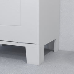 HOMCOM 31" Tilt Out Laundry Hamper, Free Standing Home Organizer Hamper, Bathroom Storage Cabinet, White