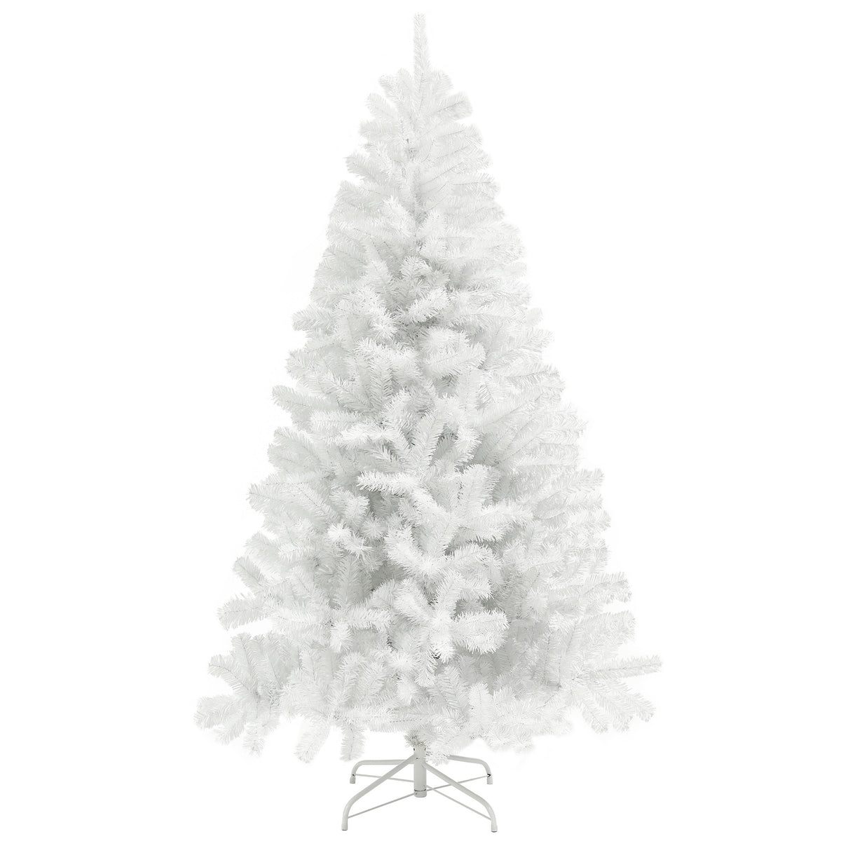 HOMCOM 9ft Unlit Artificial White Christmas Tree, Holiday Decor with 2132 Branch Tips, Auto Open and Steel Base