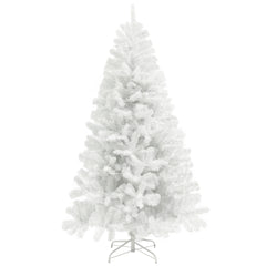 HOMCOM 9ft Unlit Artificial White Christmas Tree, Holiday Decor with 2132 Branch Tips, Auto Open and Steel Base