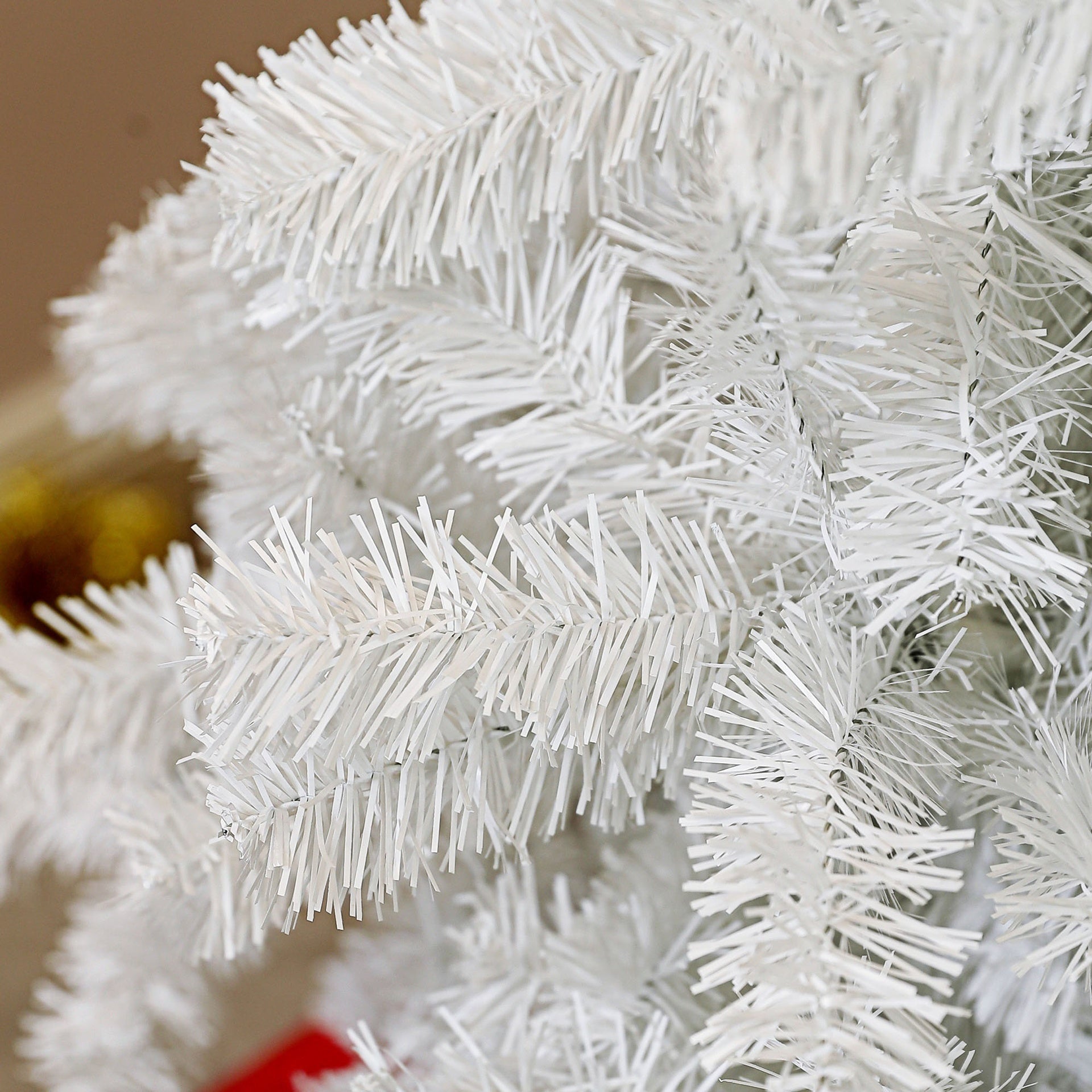 HOMCOM 9ft Unlit Artificial White Christmas Tree, Holiday Decor with 2132 Branch Tips, Auto Open and Steel Base