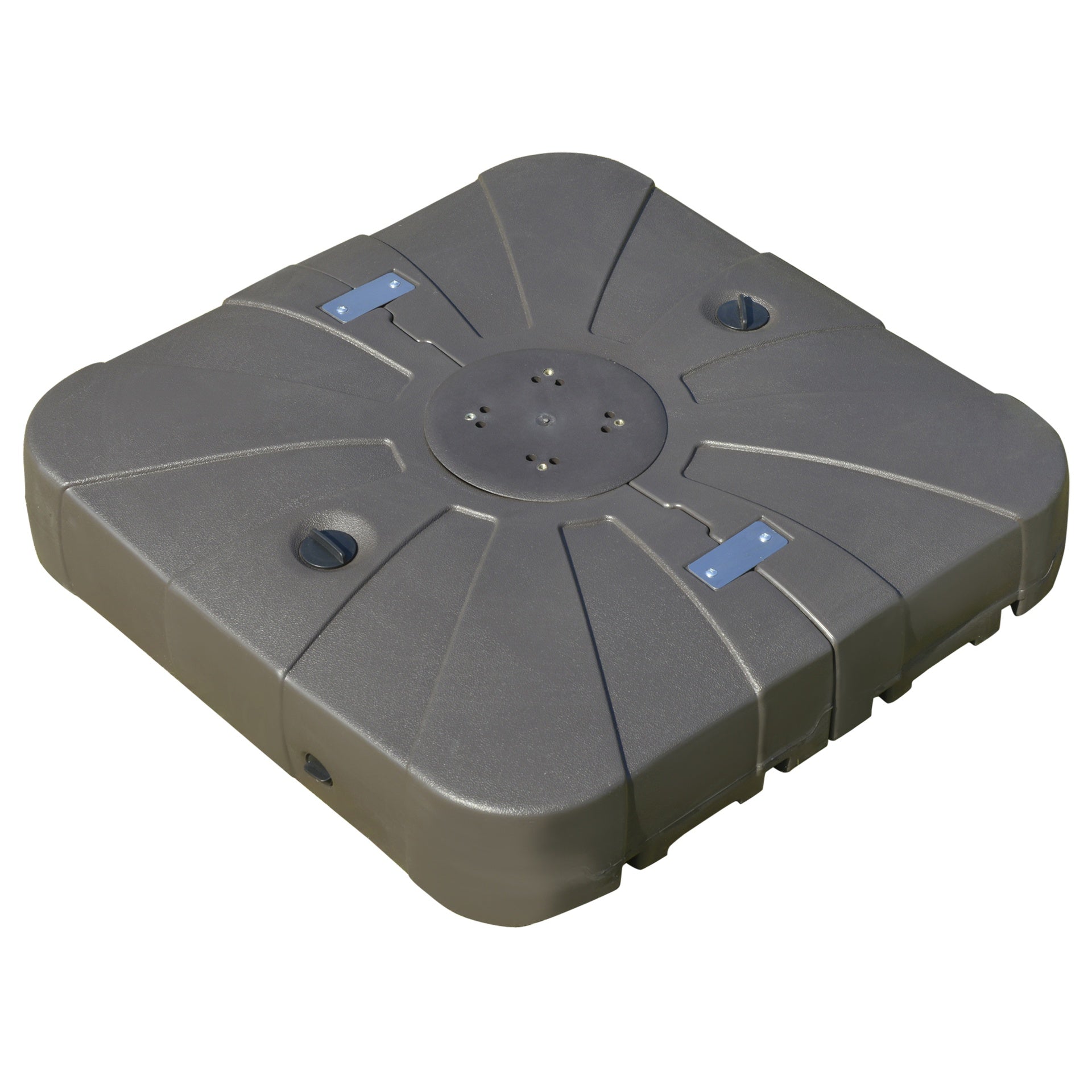 Outsunny Square Cantilever Patio Umbrella Base with 4 Wheels for Easy Moving, Heavy Duty Umbrella Stand Weight, 330 lb Capacity Sand or 286 lb Capacity Water, Coffee