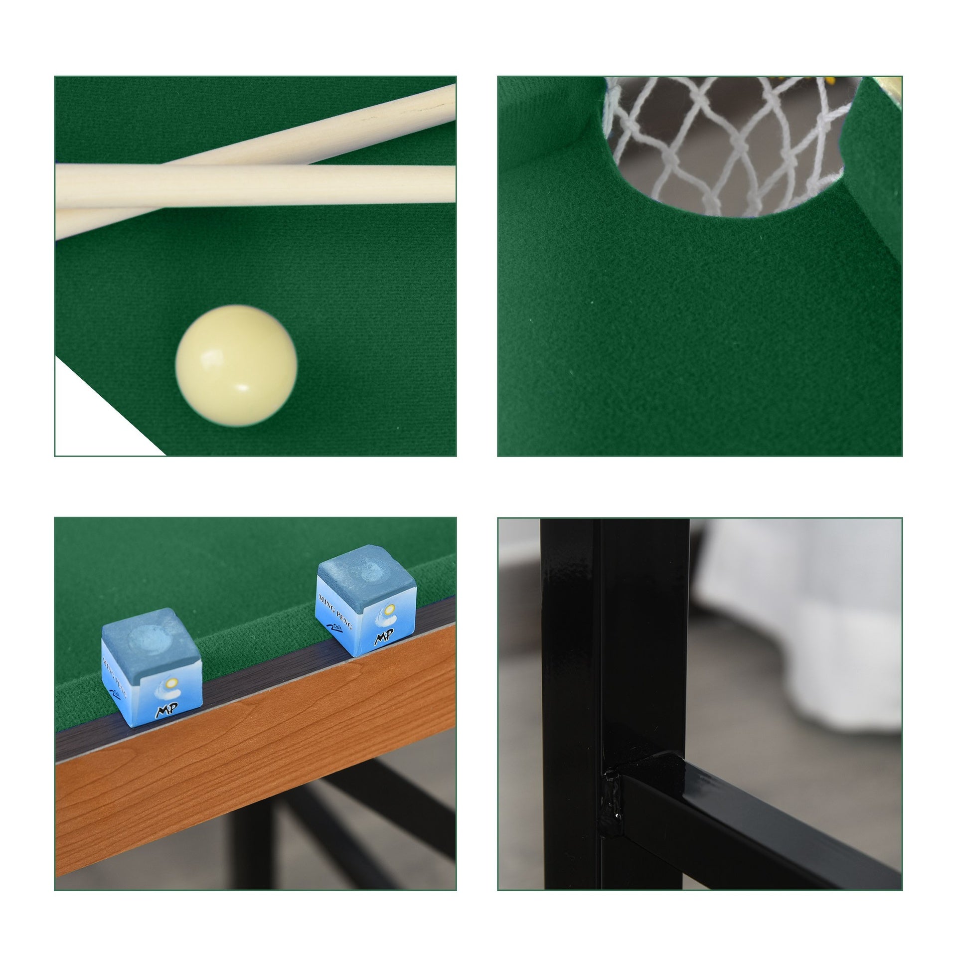Soozier 55'' Portable Folding Billiards Table Game Pool Table for Whole Family Number Use With Cues, Ball, Rack, Green