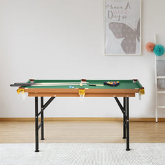 Soozier 55'' Portable Folding Billiards Table Game Pool Table for Whole Family Number Use With Cues, Ball, Rack, Green