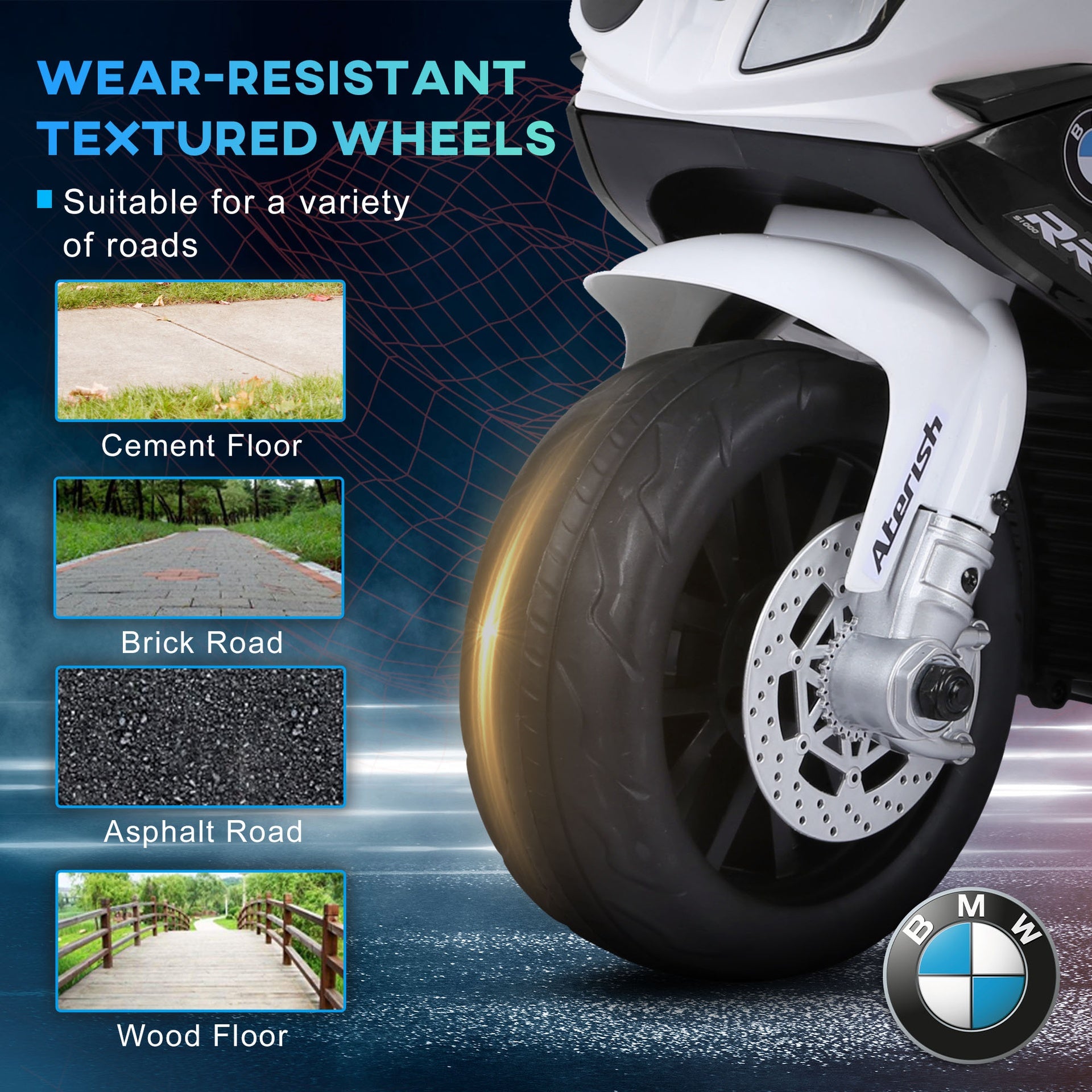 Aosom 6V 3 Wheeled Electric Motorcycle, Kids Motorcycle Licensed BMW with Headlight, Music, Black