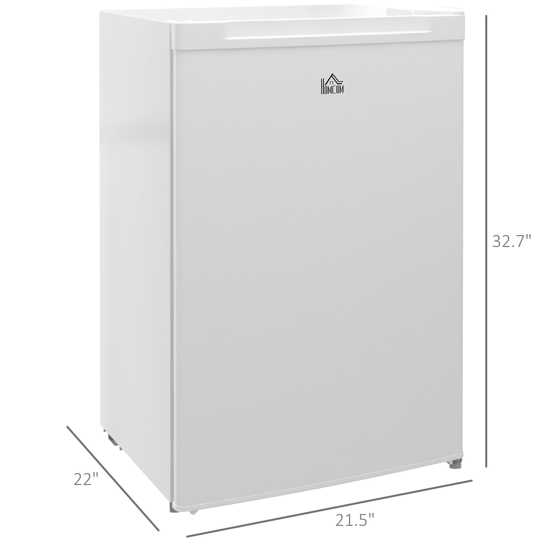 HOMCOM Upright Freezer, 3 Cu Ft Small Freezer with Reversible Single Door, Adjustable Thermostat for Home, Apartment, White