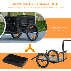 Aosom Trailer for Bike, Bicycle Cargo Trailer with Removable Storage Box, No Bottom