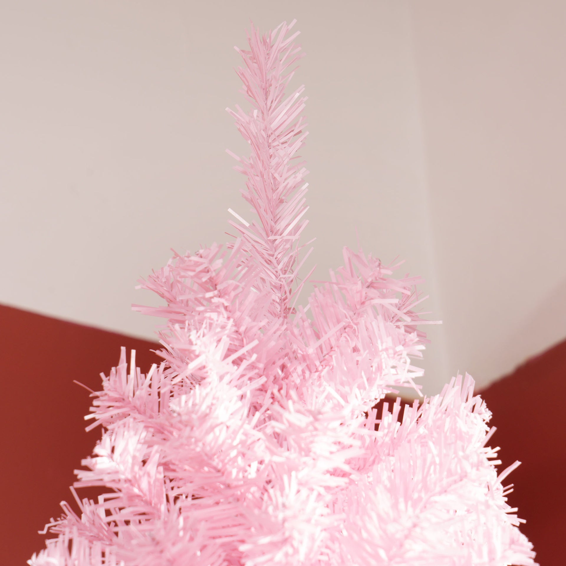 HOMCOM 8' Artificial Christmas Tree Douglas Fir Pencil Christmas Tree with 1168 Realistic Branch Tips, Pink
