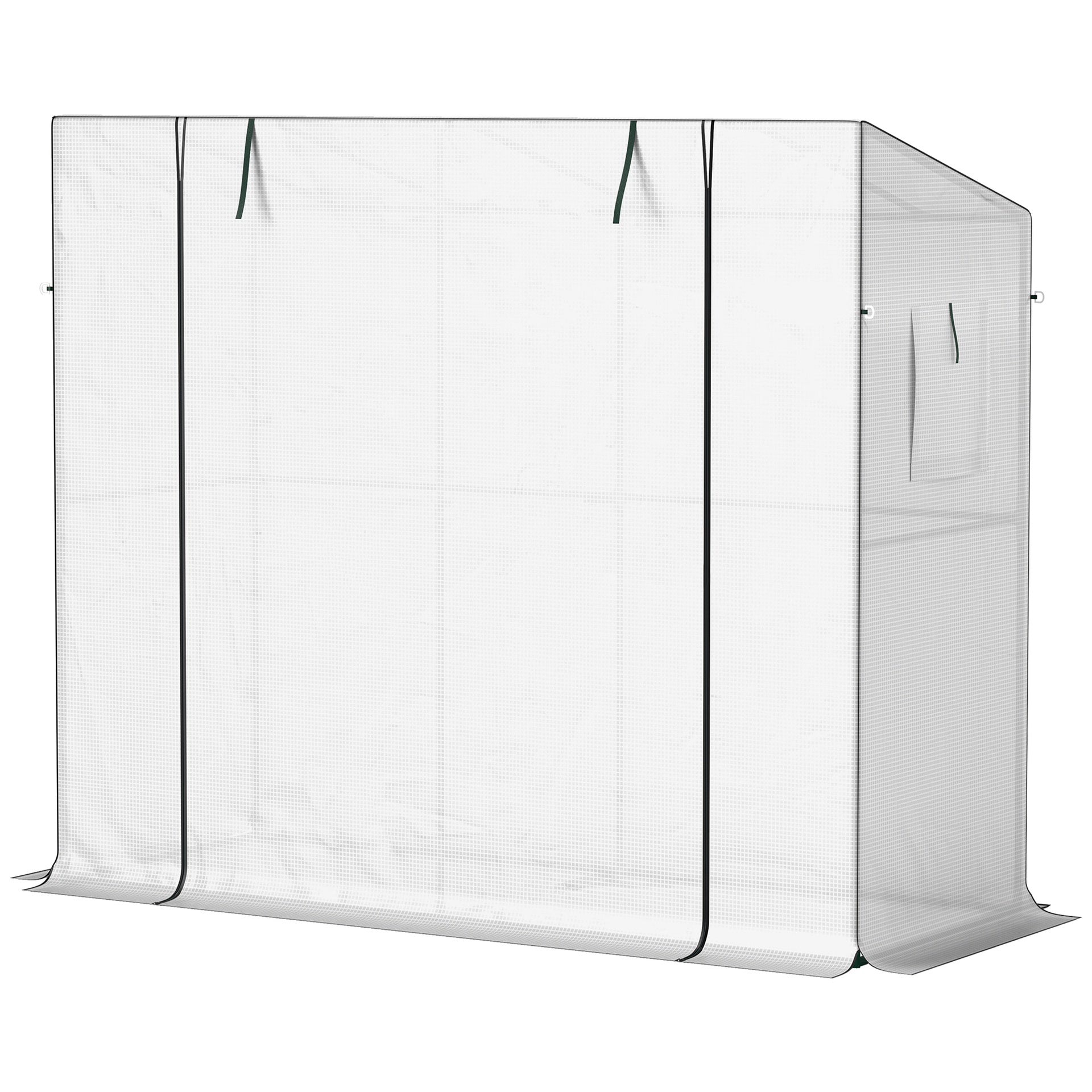 Outsunny Walk-in Portable Greenhouse Small Greenhouse for Outdoors with UV-resistant PE Cover, 6.6' x 2.5' x 5.6' White