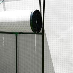 Outsunny Walk-in Portable Greenhouse Small Greenhouse for Outdoors with UV-resistant PE Cover, 6.6' x 2.5' x 5.6' White