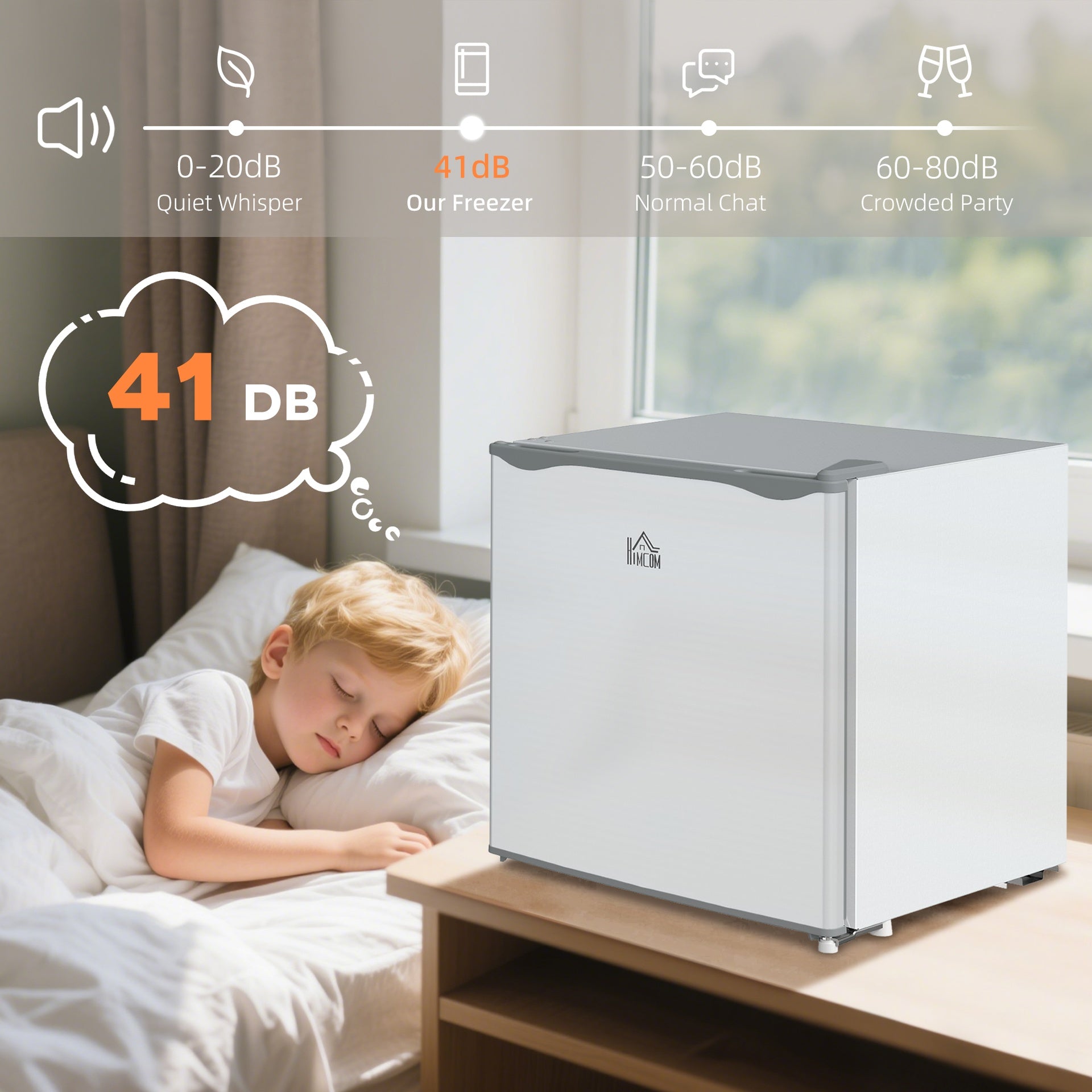 HOMCOM 1.1 Cu.Ft Countertop Mini Freezer, Compact Upright Freezer with Removable Shelves, Gray