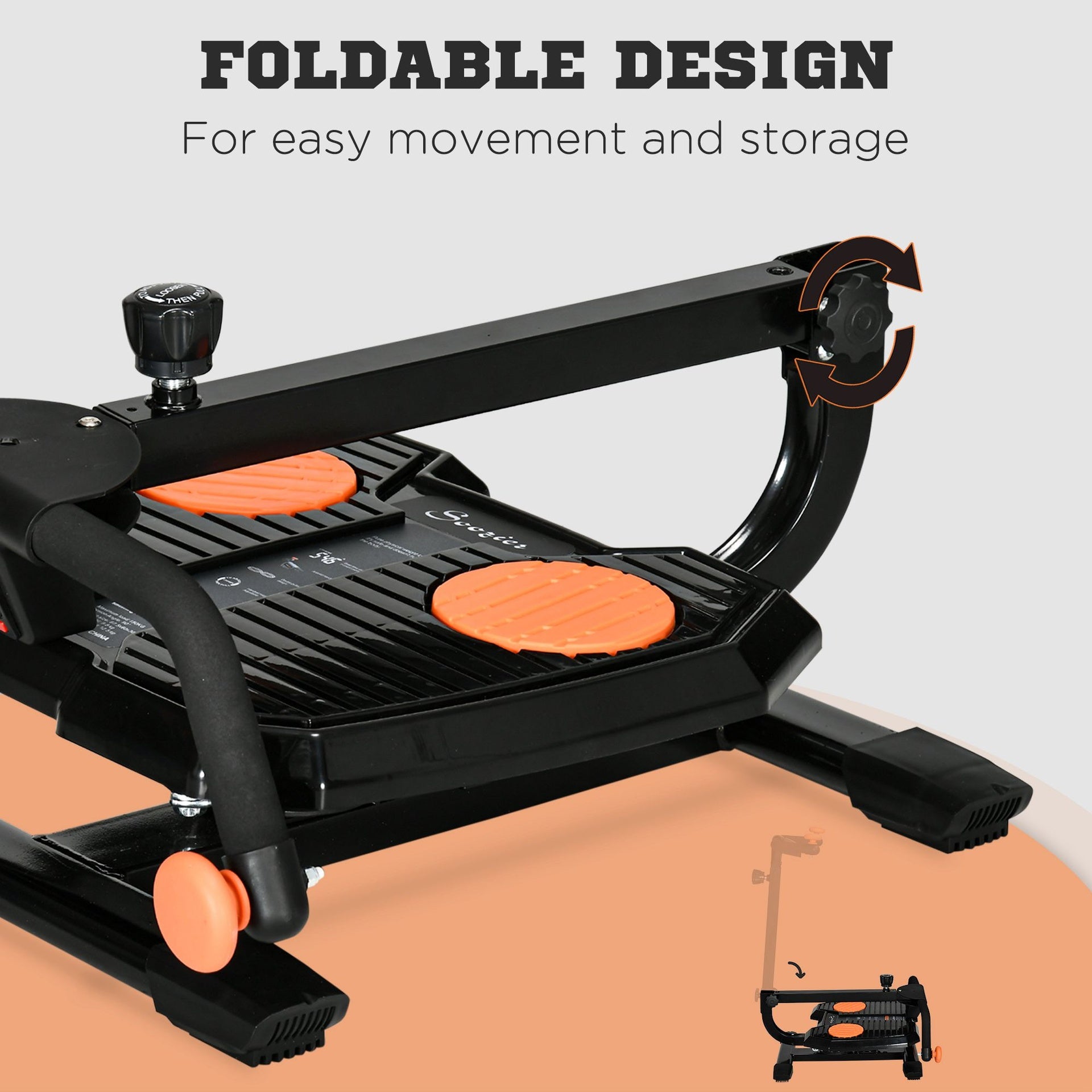 Soozier Foldable Ab Twister Board for Waist Trimming with LCD Display, Ab Workout Equipment for Women and Men, Orange