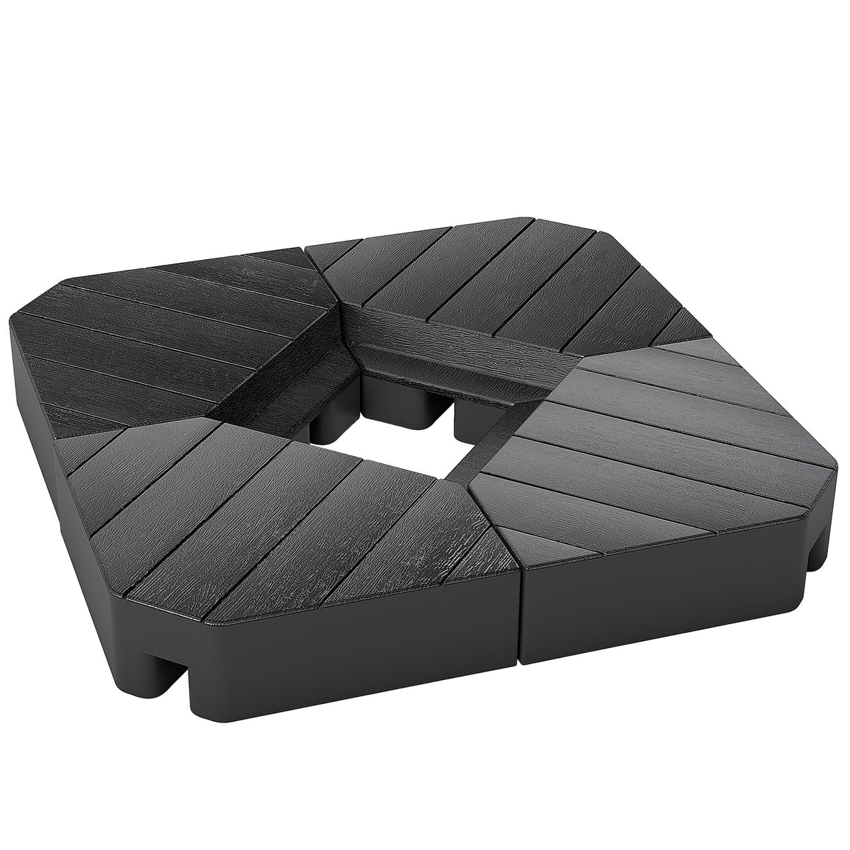 Outsunny Offset Umbrella Base Outdoor Umbrella Weights, 132 lb. Capacity Water or 176 lb. Capacity Sand, Black