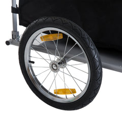 Aosom Bicycle Cargo Trailer, Two-Wheel Bike Luggage Wagon Trailer with Removable Cover, Fits 20" - 26" Bicycle Wheels, Yellow