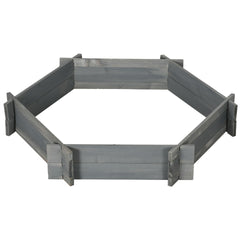 Outsunny 39" x 36" Screwless Raised Garden Bed, Hexagon Planter Box for Outdoor Plants, Vegetables, Flowers, Herbs, Gray