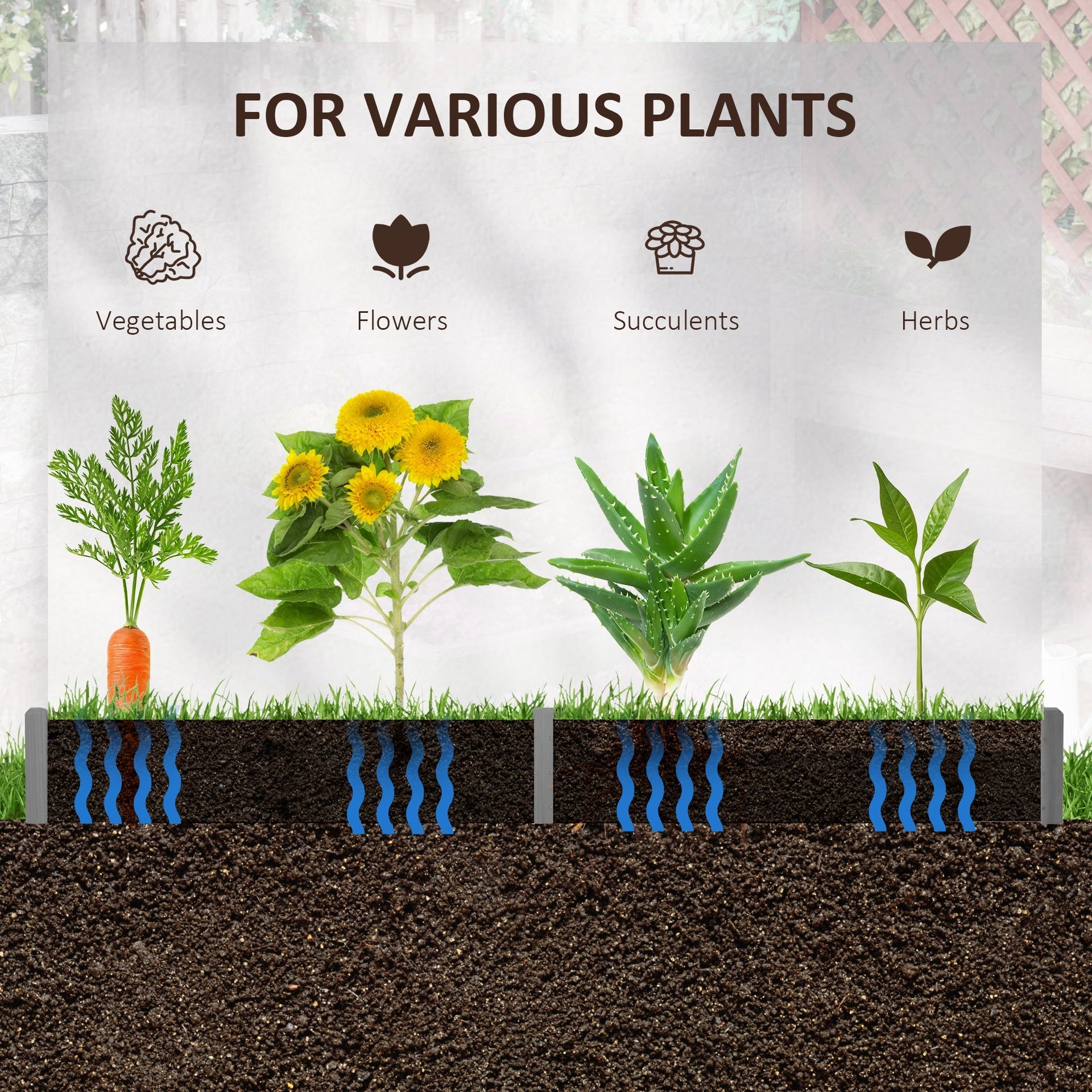 Outsunny 39" x 36" Screwless Raised Garden Bed, Hexagon Planter Box for Outdoor Plants, Vegetables, Flowers, Herbs, Gray