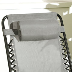 Outsunny Outdoor Rocking Chair Set of 2, Patio Folding Lawn Rocker Set with Headrests for Yard, Patio, Deck, Backyard, Gray
