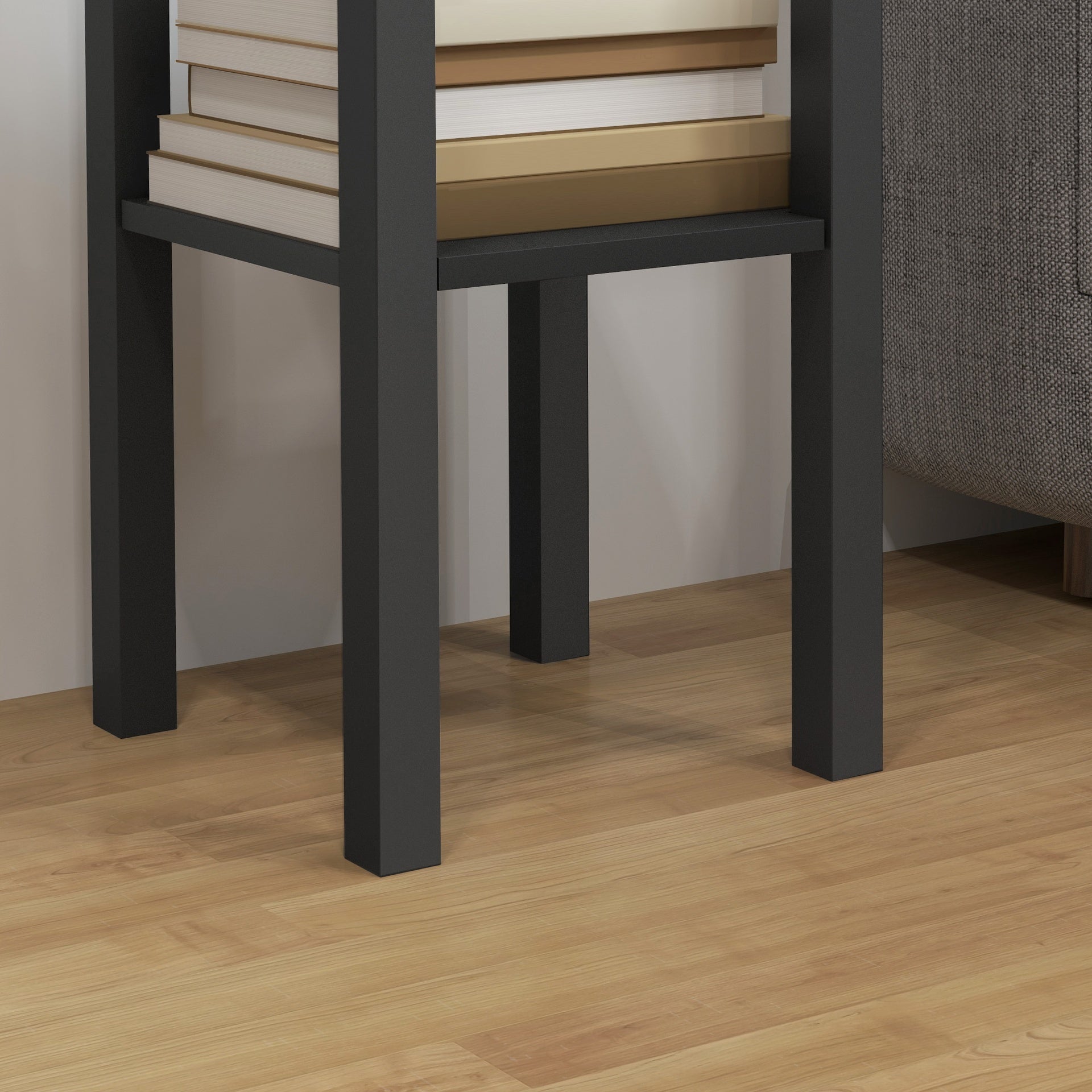 HOMCOM 2-Tier Side Tables Set of 2 with Drawer and Shelf, 2 Pieces End Tables for Living Room and Hallway, Black