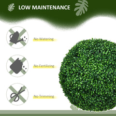 HOMCOM 2 Pack Artificial Tree Boxwood Topiary Balls, 19.75 Inch