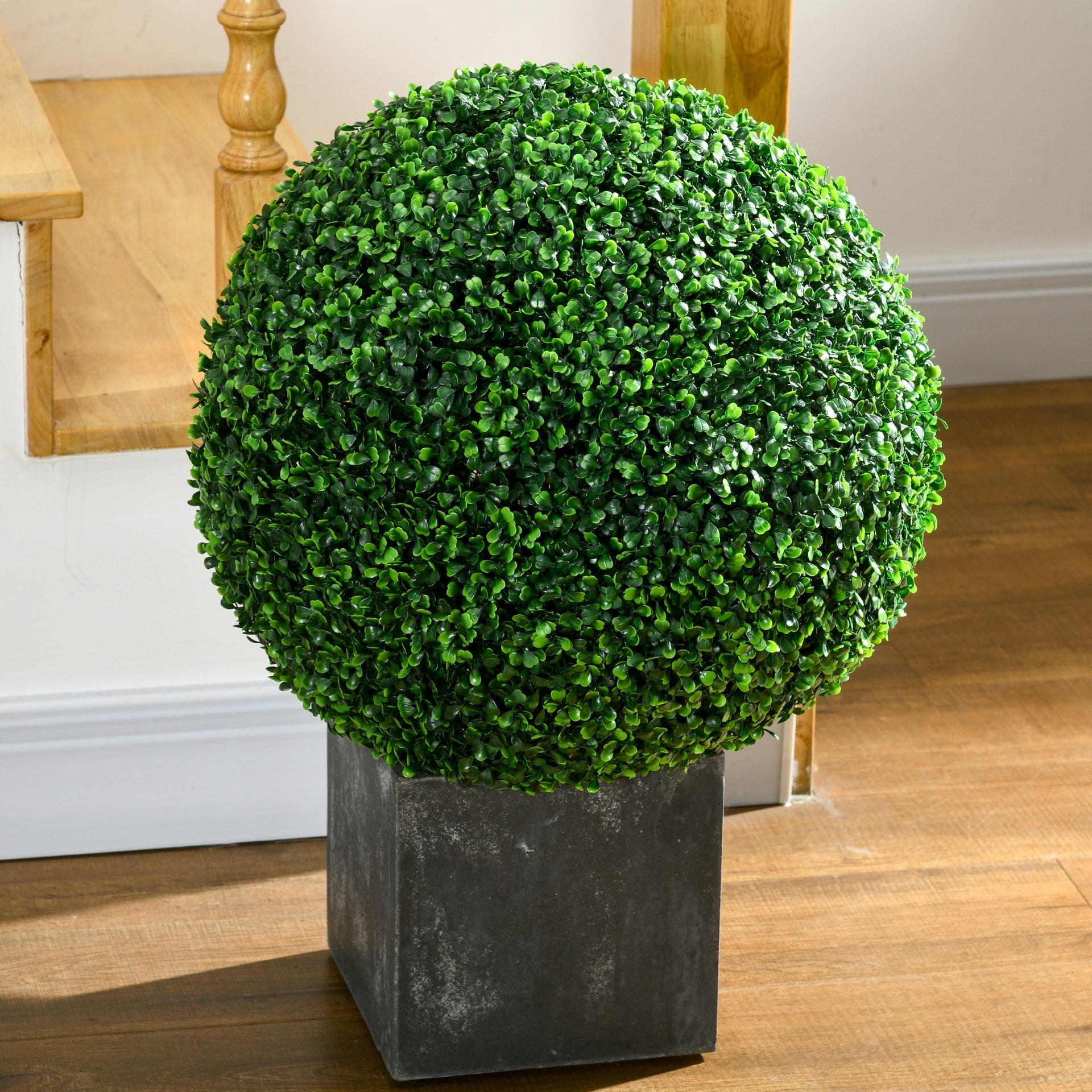 HOMCOM 2 Pack Artificial Tree Boxwood Topiary Balls, 19.75 Inch