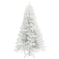 HOMCOM 7.5ft Unlit Artificial White Christmas Tree, Holiday Decor with 1346 Branch Tips, Auto Open and Steel Base