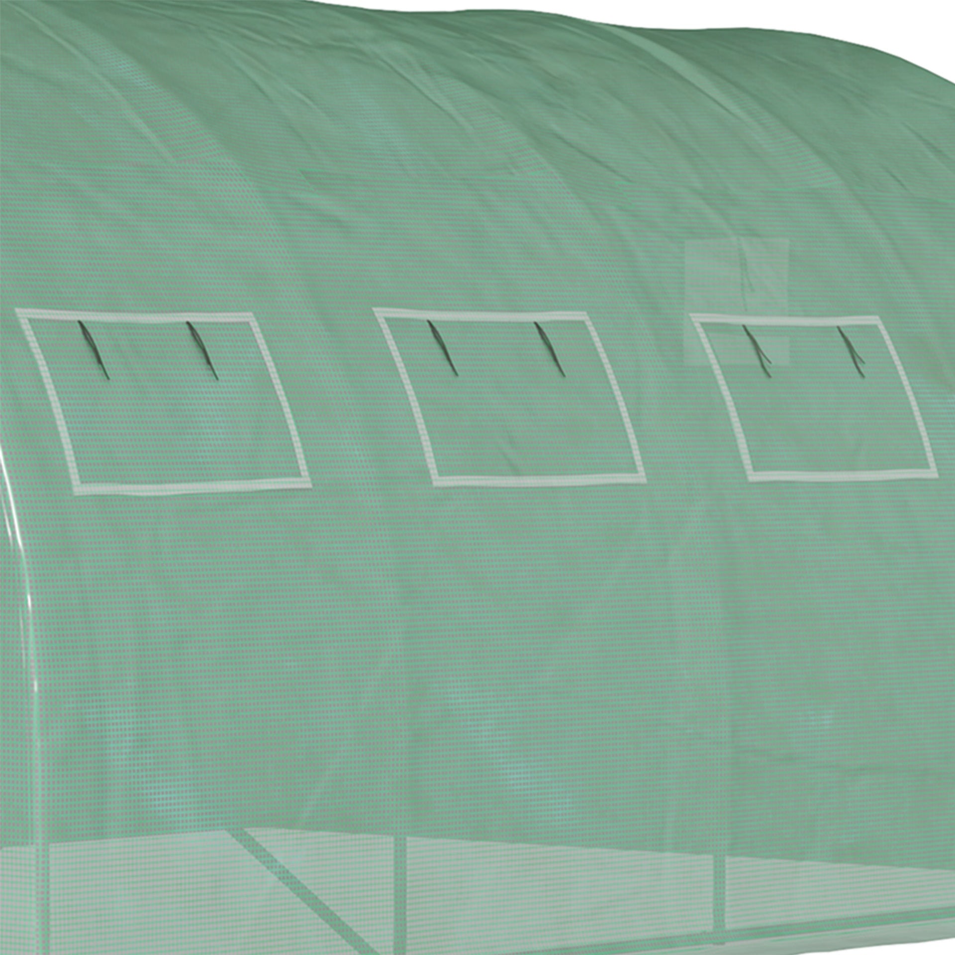 Outsunny 13' x 10' x 6.5' Walk-in Tunnel Greenhouse with 2 Zippered Mesh Doors & 10 Mesh Windows, Upgraded Gardening Plant Hot House with Galvanized Steel Hoops, Green