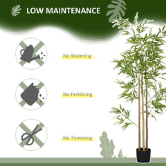 HOMCOM 6ft Artificial Tree, Indoor Fake Bamboo with Pot, for Home Office Living Room Decor
