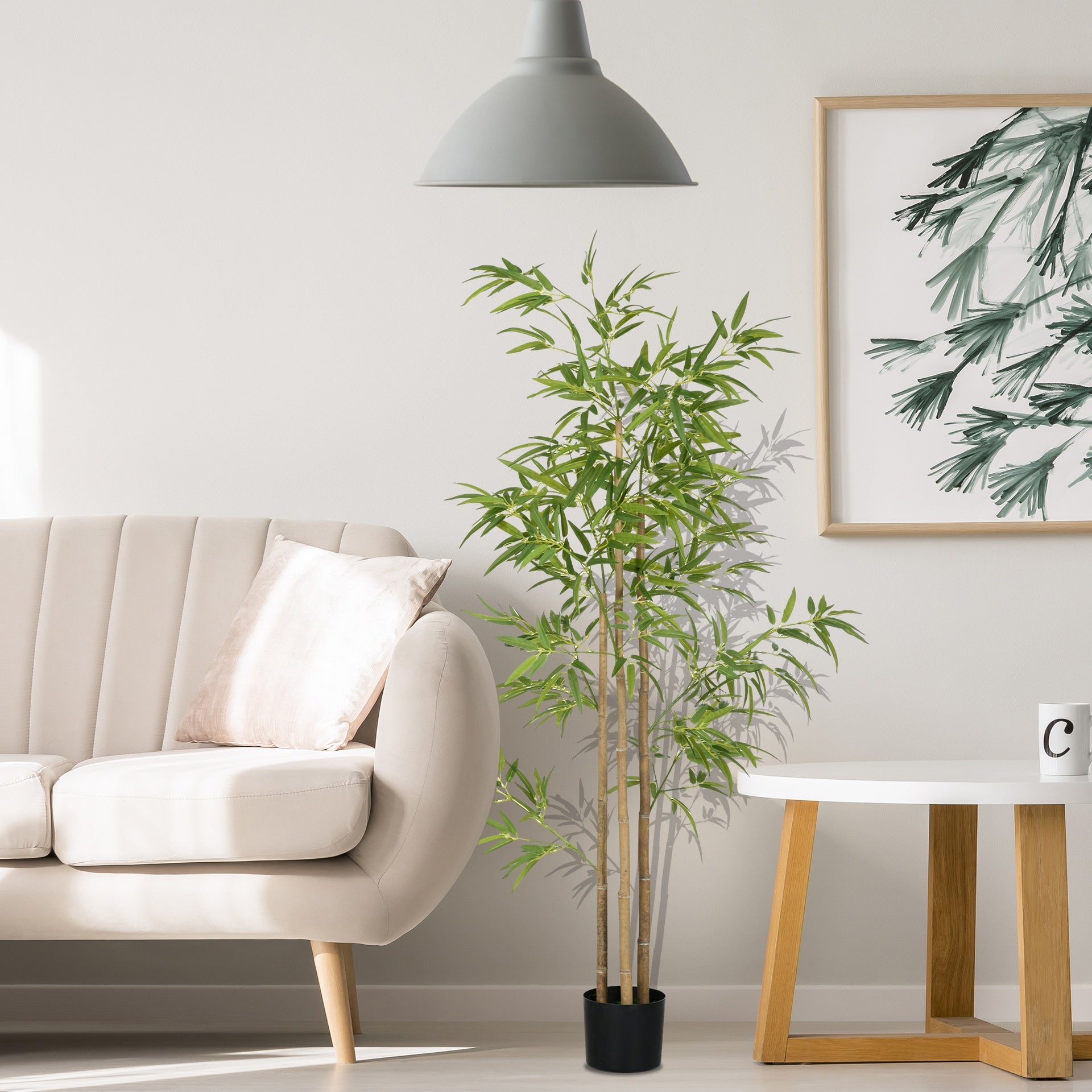 HOMCOM 6ft Artificial Tree, Indoor Fake Bamboo with Pot, for Home Office Living Room Decor