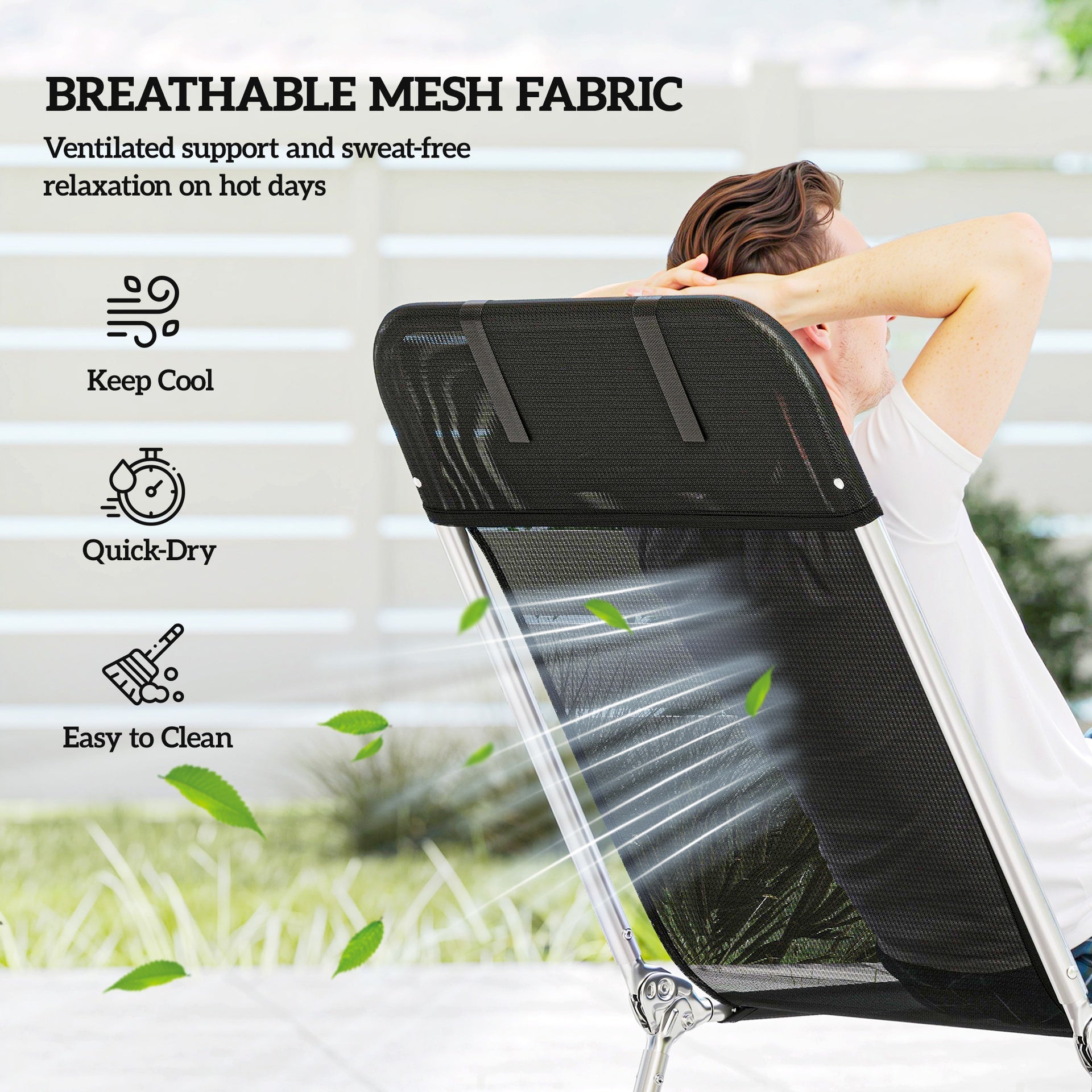 Outsunny Folding Chaise Lounge Chair, Portable Tanning Chair with Adjustable Backrest, Pillow for Beach Poolside Patio, Black