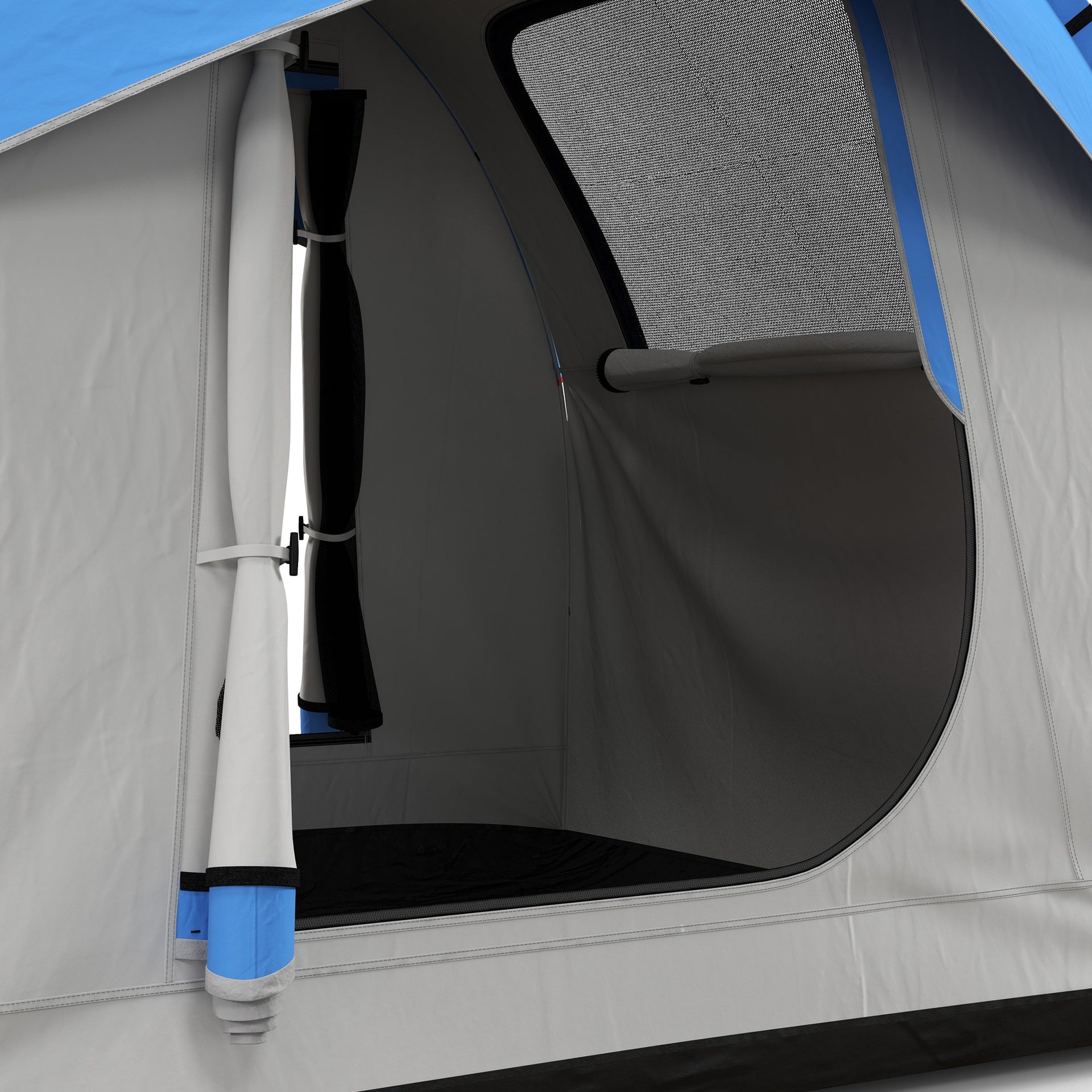 Outsunny 2000mm Waterproof SUV Tent, Car Tent with 3 Doors and Mesh Window, for 5-6 Person Camping Travel, Gray and Blue