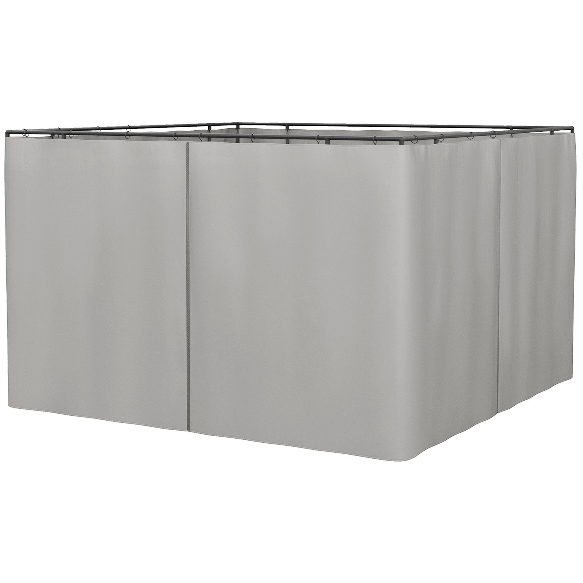 Outsunny 9.84' x 9.84' Gazebo Sidewall Set with Hooks/C-Rings, Gray