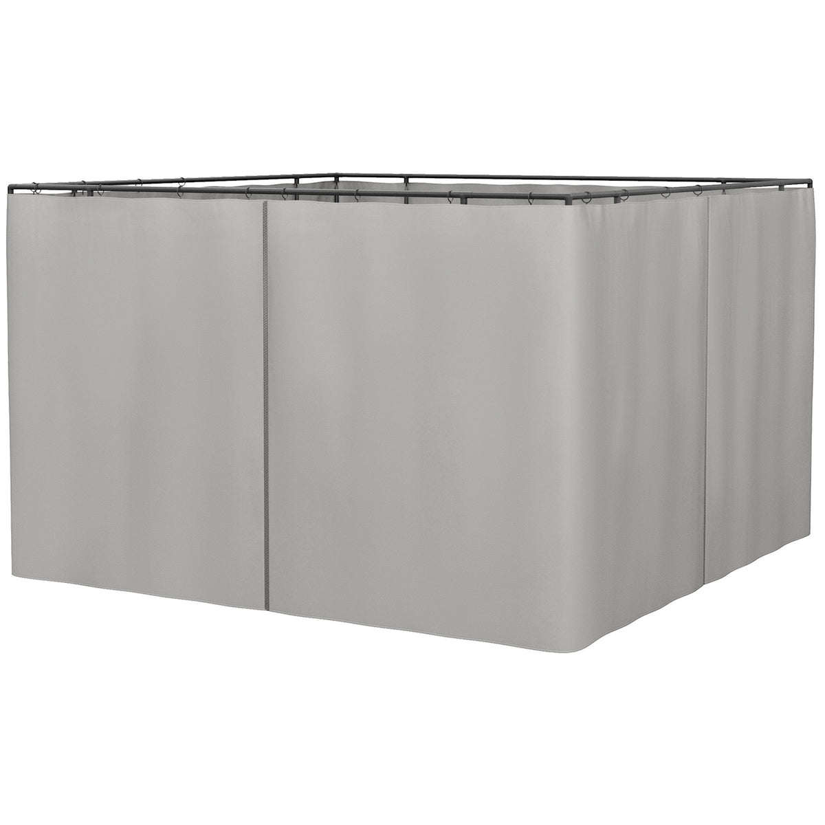 Outsunny 9.84' x 9.84' Gazebo Sidewall Set with Hooks/C-Rings, Gray