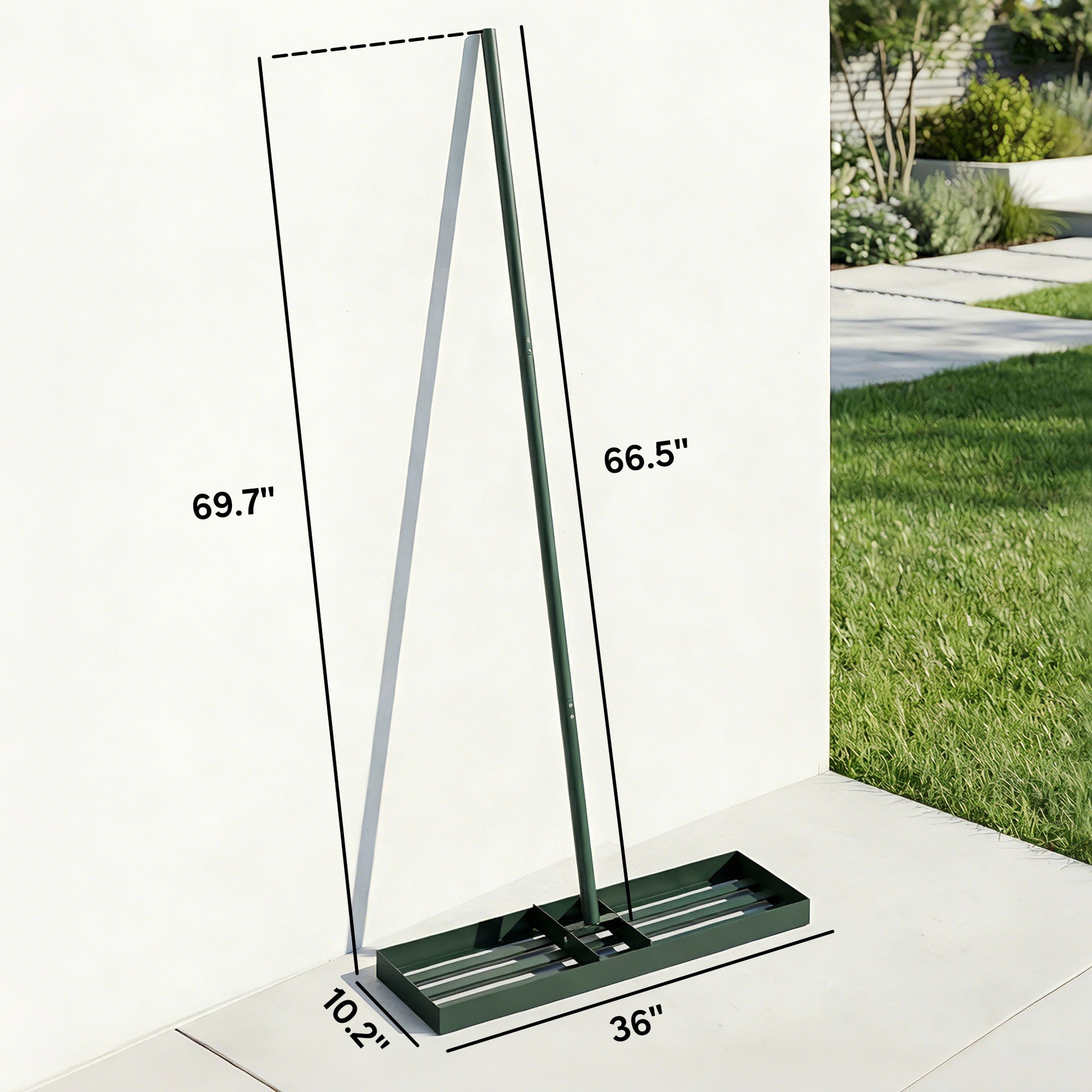 Outsunny Lawn Leveling Rake, 36" x 10" Heavy Duty Yard Leveling Rake with 66.5" Handle for Backyard, Golf Course