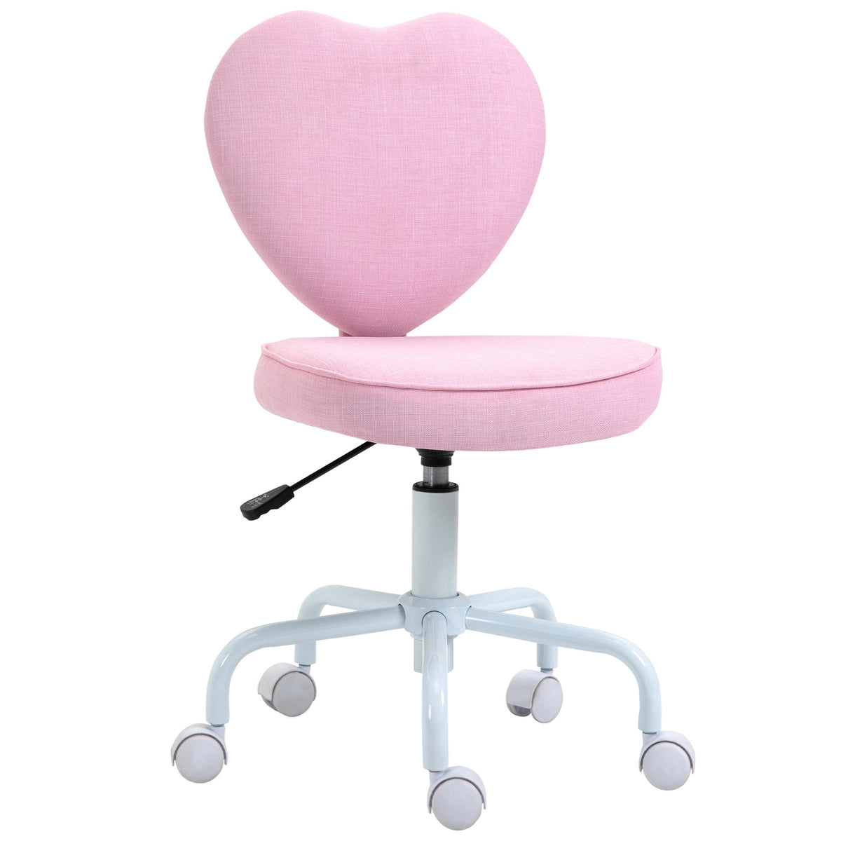 HOMCOM Heart Love Shaped Back Design Office Chair with Adjustable Height, Pink