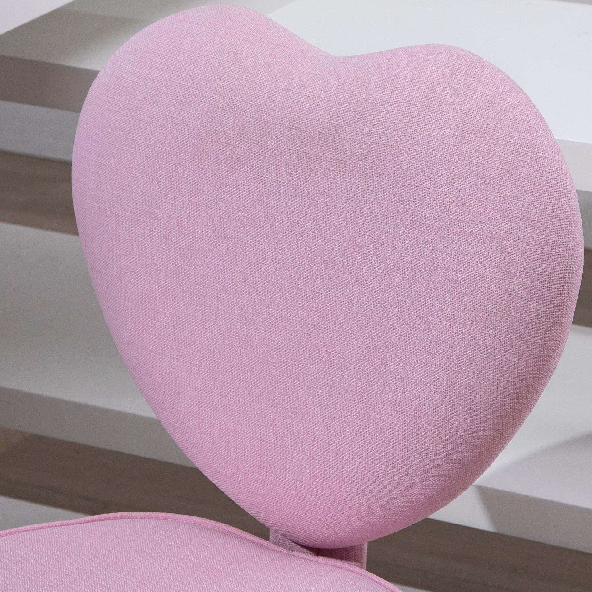 HOMCOM Heart Love Shaped Back Design Office Chair with Adjustable Height, Pink