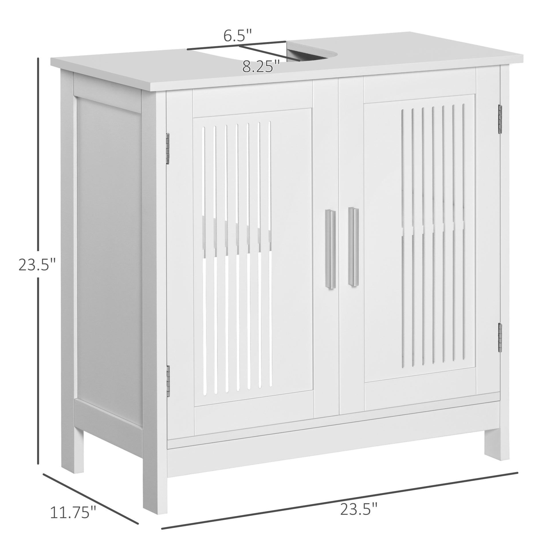 kleankin Bathroom Under Sink Cabinet Vanity Unit with Adjustable Shelf Space Saver, White