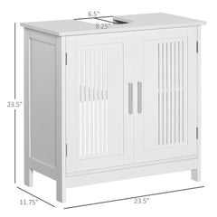 kleankin Bathroom Under Sink Cabinet Vanity Unit with Adjustable Shelf Space Saver, White