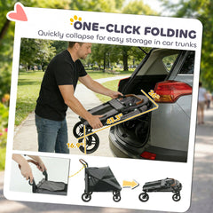 PawHut Dog Stroller for Large Dogs Up to 66 LBS with All-Terrain Spring Suspension, 8-Position Adjustable Handle, Gray