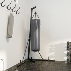 Soozier Foldable Punch Bag Stand, Height Adjustable Heavy Bag Stand with Weighted Base, Free Standing for Home Gym, Stand Only