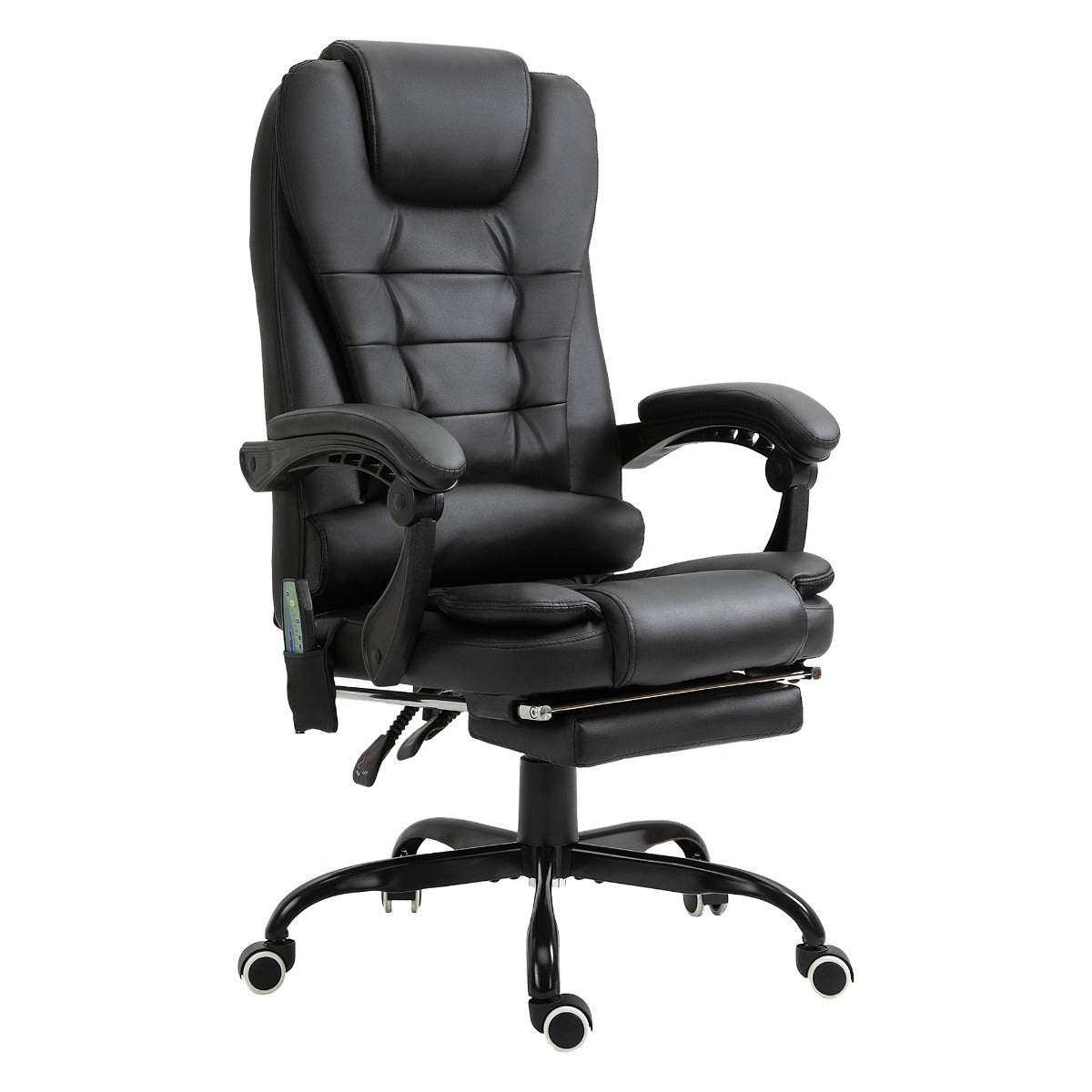 Vinsetto 7-Point Vibrating Massage Office Chair High Back Executive Recliner with Lumbar Support, Footrest, Reclining Back, Adjustable Height, Black