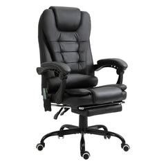 Vinsetto 7-Point Vibrating Massage Office Chair High Back Executive Recliner with Lumbar Support, Footrest, Reclining Back, Adjustable Height, Black